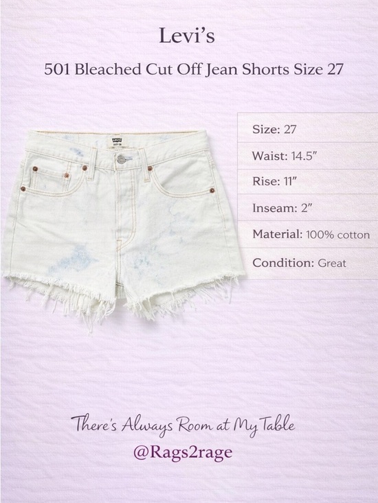 Levi's Pants - Levi’s 501 Cut Off Jean Shorts 27 Bleached High Rise Frayed Hem